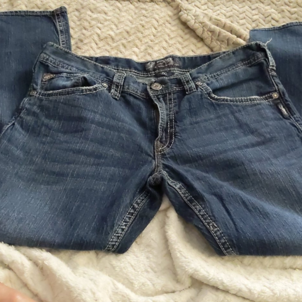 Men's silver bootcut jeans